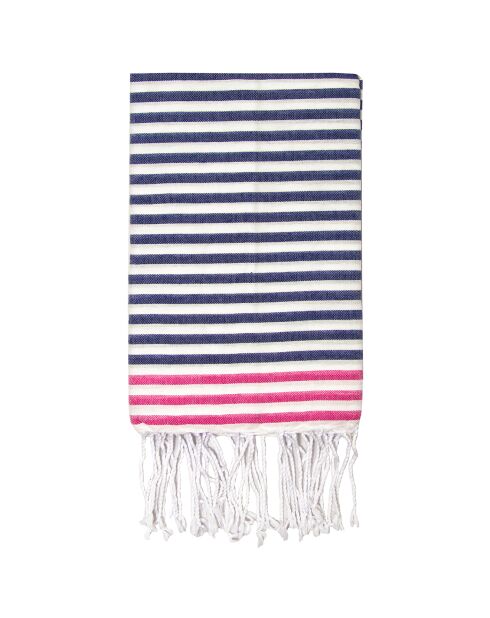 Jeans Fouta Bora Bora blu/fucsia - 100x200 cm