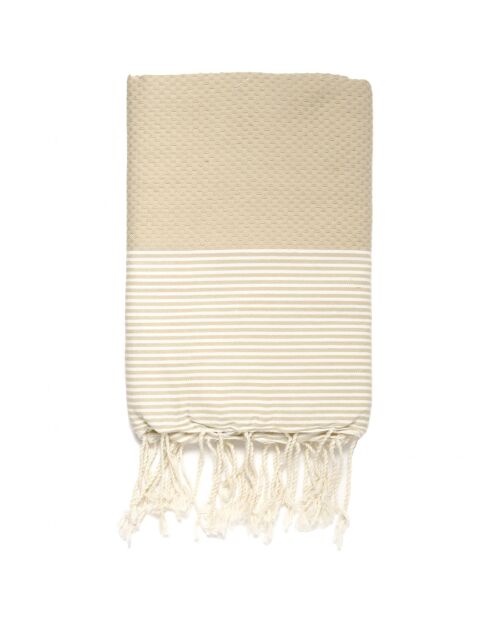 Fouta Ibiza Nido d'ape beige - 100x200 cm