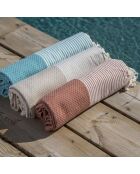 Fouta Ibiza Nido d'ape beige - 100x200 cm