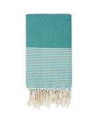Fouta Nid d'Abeille Ibiza vert canard - 100x200 cm