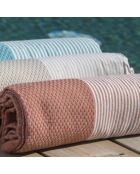 Fouta Nid d'Abeille Ibiza terracotta - 100x200 cm