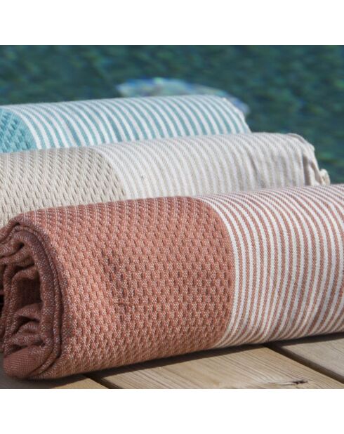 Ibiza Terracotta Honingraat Fouta - 100x200 cm