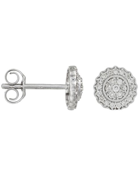 Boucles d'Oreilles Florita Diamants 0.18 ct or blanc