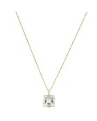 Prasiolith, einzigartiger Amethyst, 2-karätiger Gelbgoldanhänger