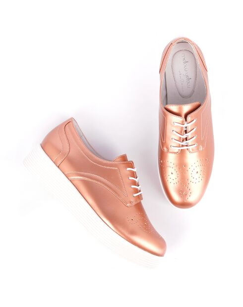 Derbies Creepers en Cuir cuivre