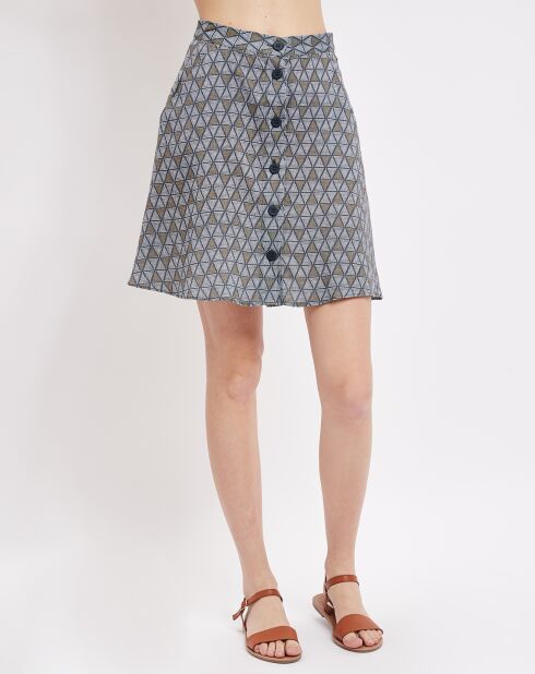 Jupe Eden imprimé jacquard  blé