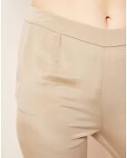 Pantalon 7/8 100% Soie crème