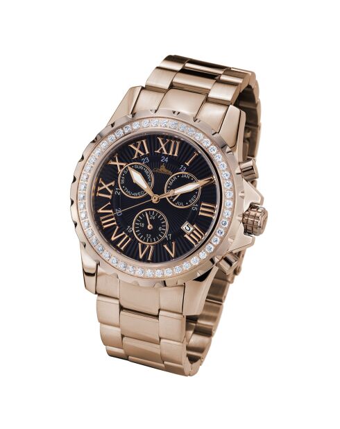 Montre Femme en Acier Romantica doré rose/noir