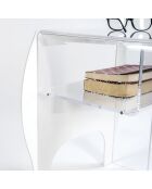 Table de chevet blanc/transparent - 51.2x33.5x50 cm