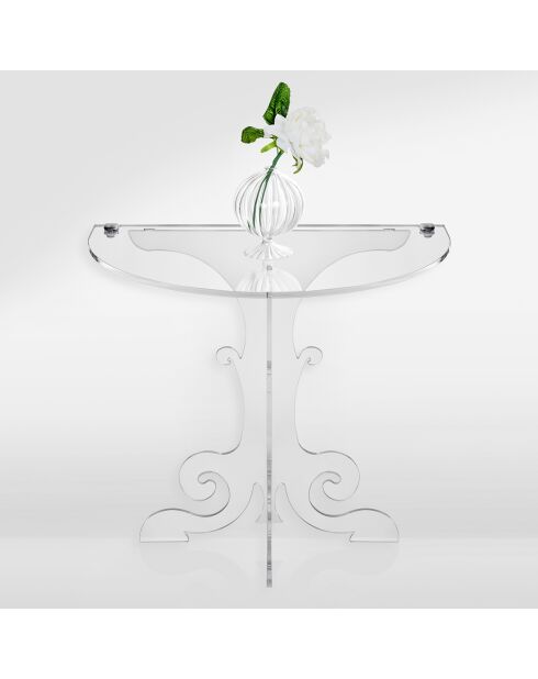 Table de chevet Anfitrione blanc/transparent - 50x30x50.5 cm