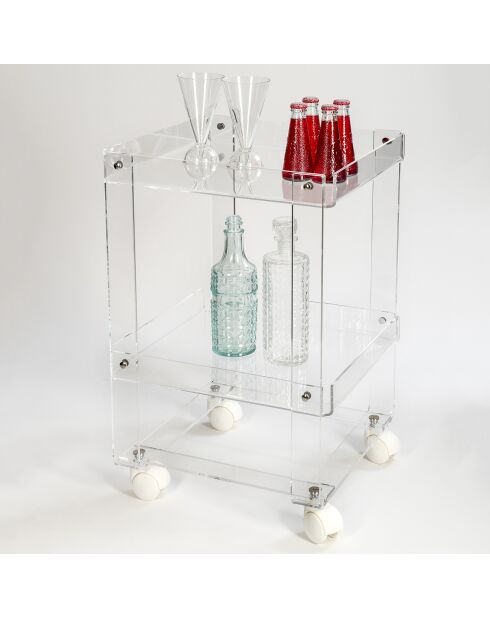 Carrito transparente Valletto Carrello - 41x39,5x64 cm