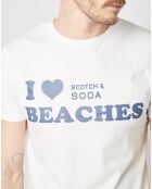 T-Shirt I Love Beaches blanc