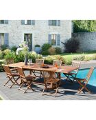 Table rectangulaire double extension Maeva teck - 200/300x120x75 cm