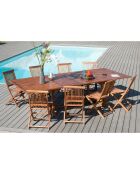 Table rectangulaire double extension Maeva teck - 200/300x120x75 cm