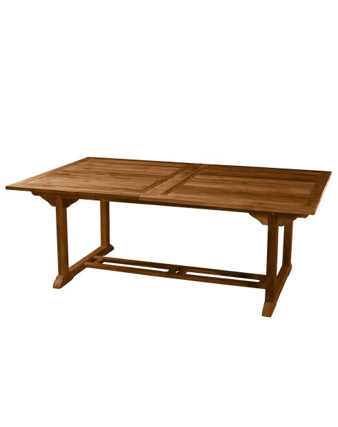Maeva teakhouten rechthoekige dubbele uitschuifbare tafel - 200/300x120x75 cm