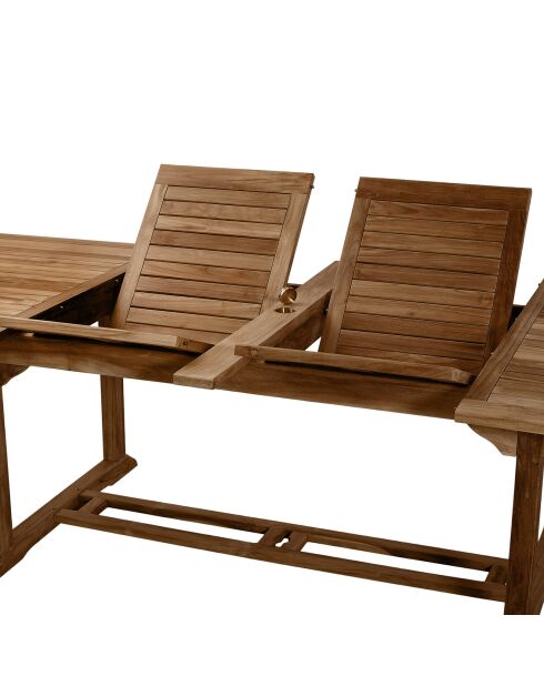 Maeva teakhouten rechthoekige dubbele uitschuifbare tafel - 200/300x120x75 cm