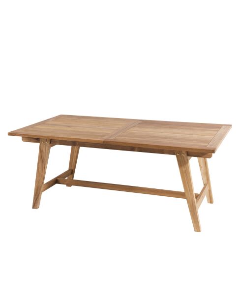 Table rectangulaire extensible scandinave Fun teck - 180/240x100x75 cm