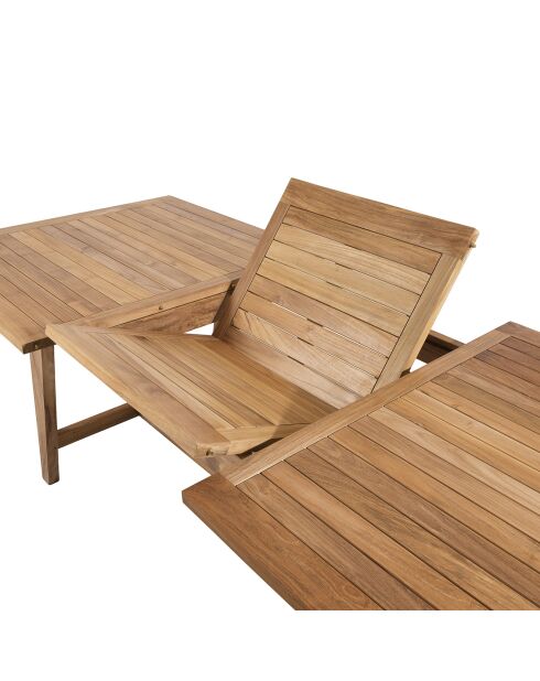 Table rectangulaire extensible scandinave Fun teck - 180/240x100x75 cm