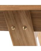 Table rectangulaire extensible scandinave Fun teck - 180/240x100x75 cm
