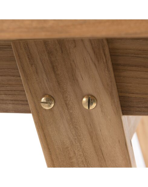 Table rectangulaire extensible scandinave Fun teck - 180/240x100x75 cm