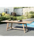 Table rectangulaire extensible scandinave Fun teck - 180/240x100x75 cm