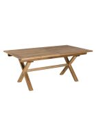 Table rectangulaire extensible pieds croisés Fun teck - 180/240x100x75 cm