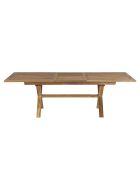 Table rectangulaire extensible pieds croisés Fun teck - 180/240x100x75 cm