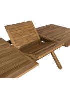Table rectangulaire extensible pieds croisés Fun teck - 180/240x100x75 cm