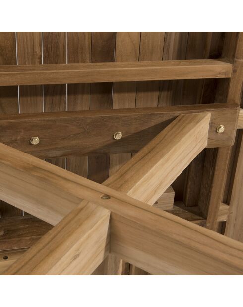 Uitschuifbare rechthoekige tafel met kruispoten Fun teak - 180/240x100x75 cm