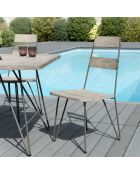 2 Chaises scandinaves Emile bois/métal - 46x58x95 cm