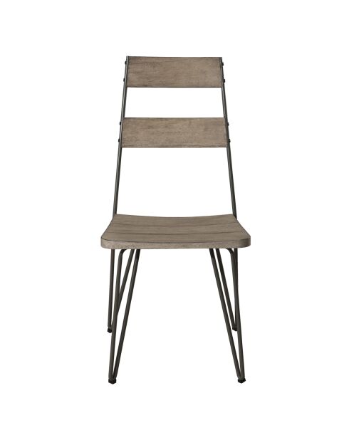 2 Chaises scandinaves Emile bois/métal - 46x58x95 cm