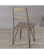 2 Chaises scandinaves Emile bois/métal - 46x58x95 cm