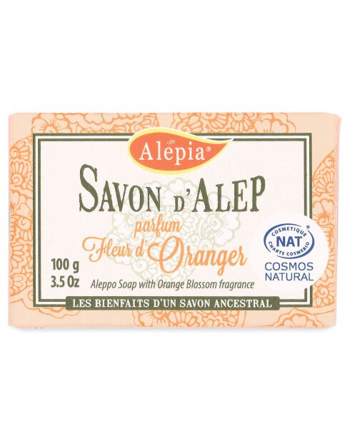 Jabón natural de Alepo perfumado con azahar - 100 g