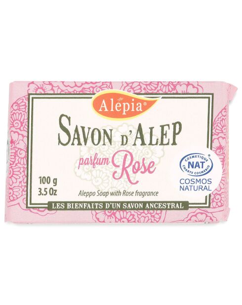 Savon d'Alep naturel parfumé à la Rose - 100g