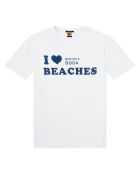 T-Shirt I Love Beaches blanc