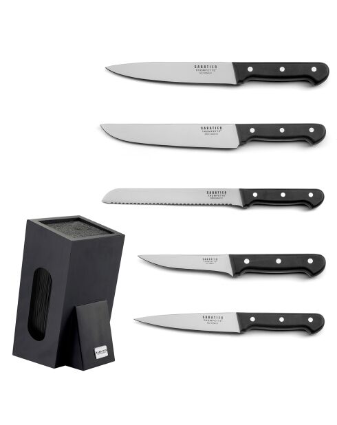 Bloc de 5 couteaux Spaghetti Universal gris/noir