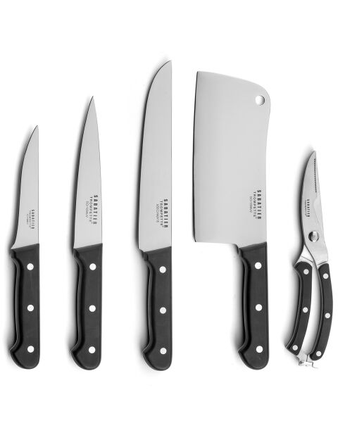 Set mit 5 Fleischermessern Universal grau/schwarz