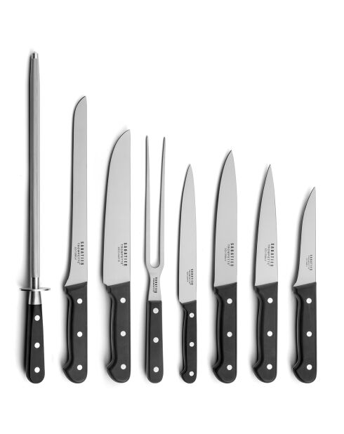 8 Couteaux avec une trousse Universal gris/noir