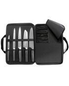 Trousse + 5 couteaux Asean gris/noir