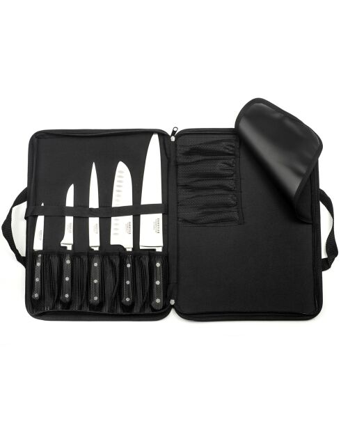 Trousse + 5 couteaux Origin gris/noir