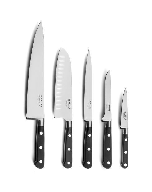 Trousse + 5 couteaux Origin gris/noir