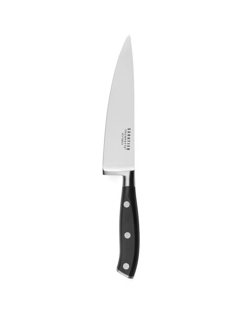 Couteau de chef Vulcano gris/noir - Lame 16 cm
