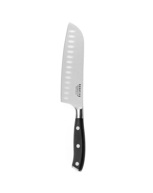 Couteau santoku Vulcano gris/noir - Lame 18 cm