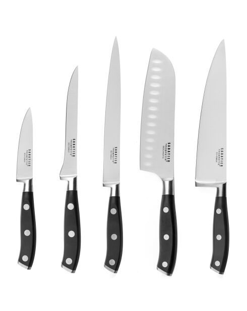 Set de 5 couteaux Vulcano gris/noir