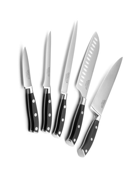 Set de 5 couteaux Vulcano gris/noir