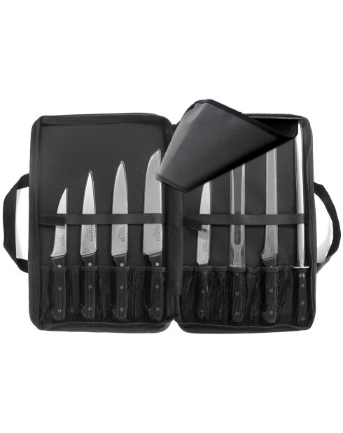 8 Couteaux avec une trousse Universal gris/noir