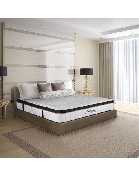Matelas Emeraude blanc/noir - 140x190 cm