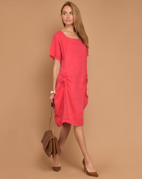 Robe 100% Lin Jill rouge