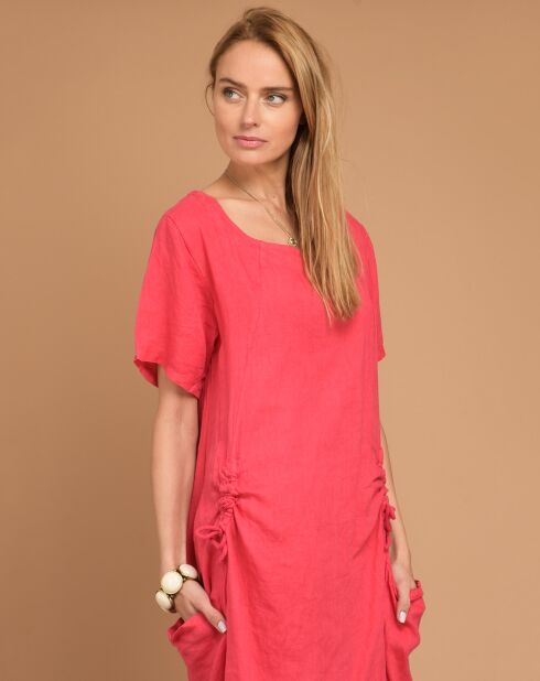Robe 100% Lin Jill rouge