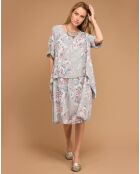Robe 100% Lin Rosa imprimée taupe
